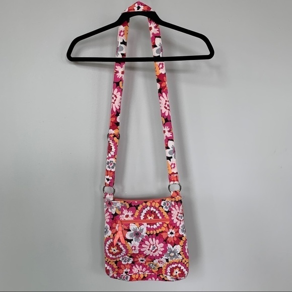 Vera Bradley Crossbody Multi-Zipper Bright Colored Purse - Picture 4 of 13